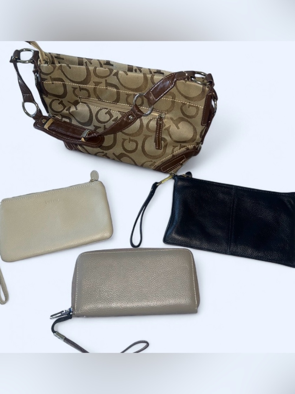 Assorted wristlets and handbag